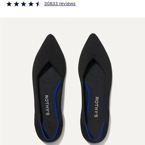 Rothy's Black Flats with Pointed Toe and Slip-On Design